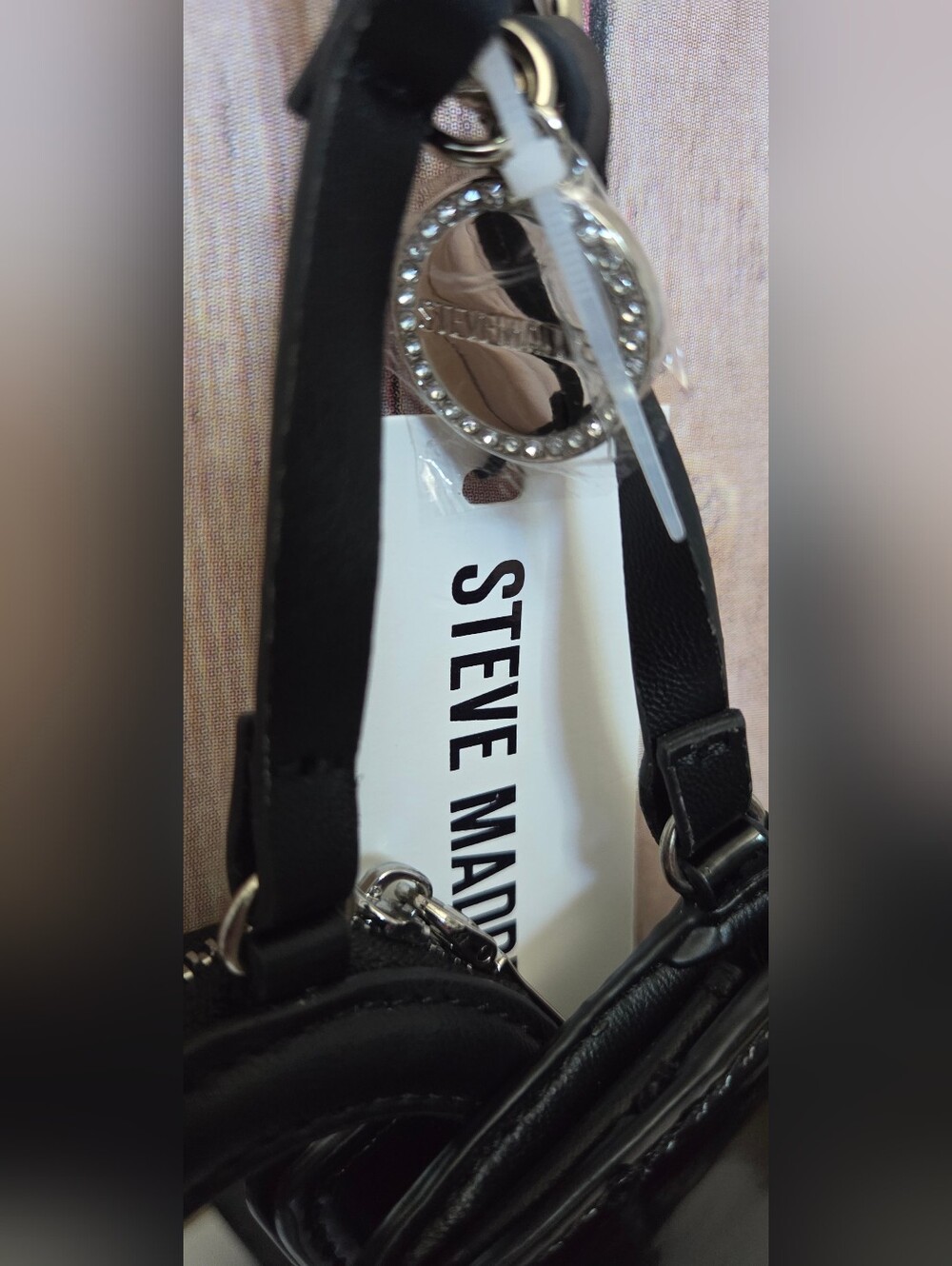 Steve Madden Black Keychain Coin Purses With Compact Mirror 3pc NWT - Picture 3 of 14